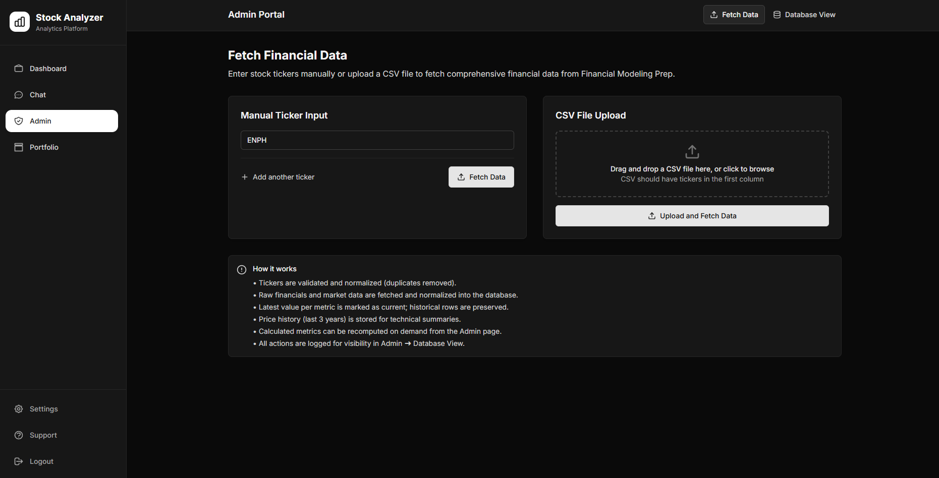 Stock Analyzer Platform - 