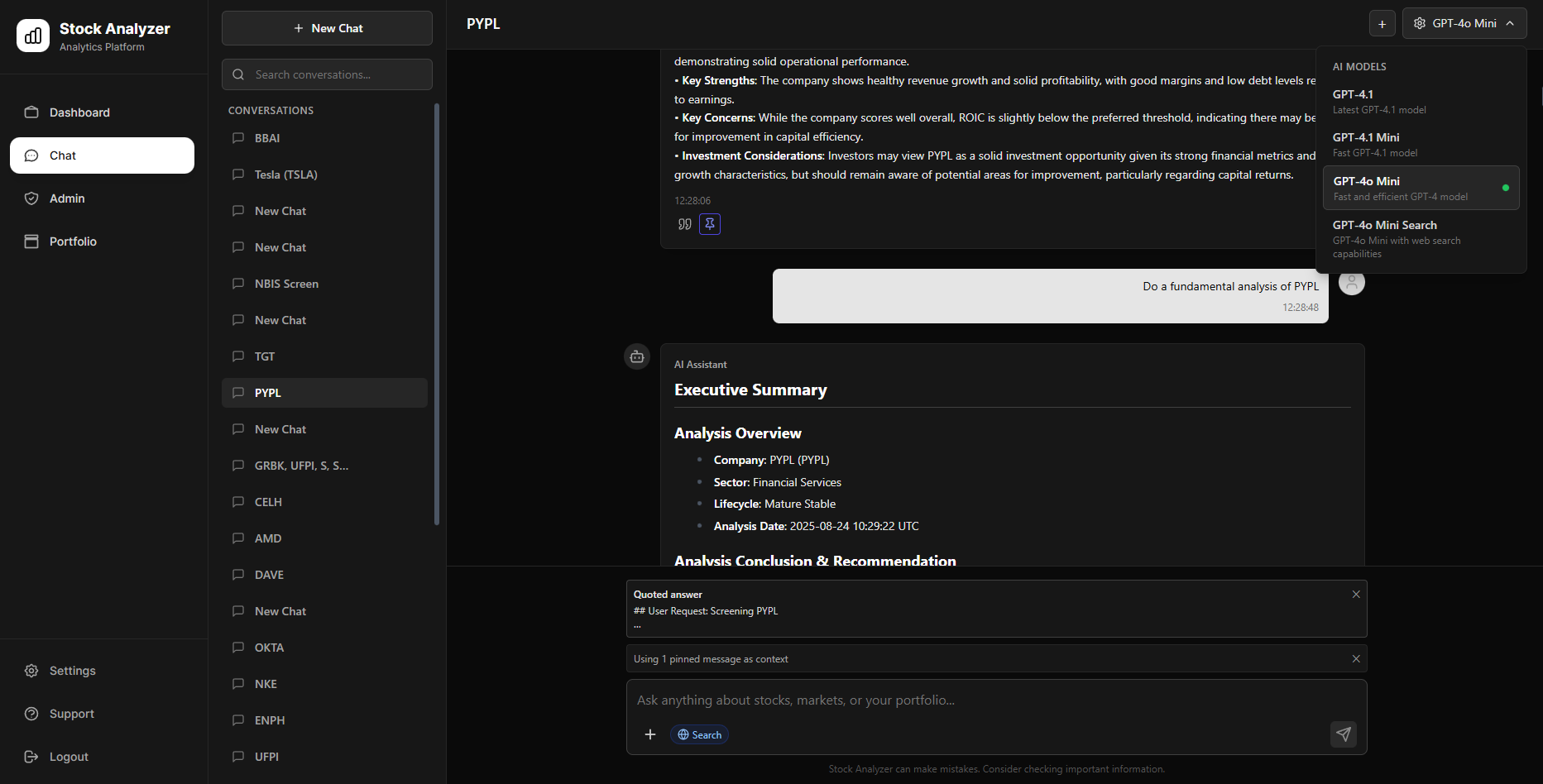 Stock Analyzer Platform - 