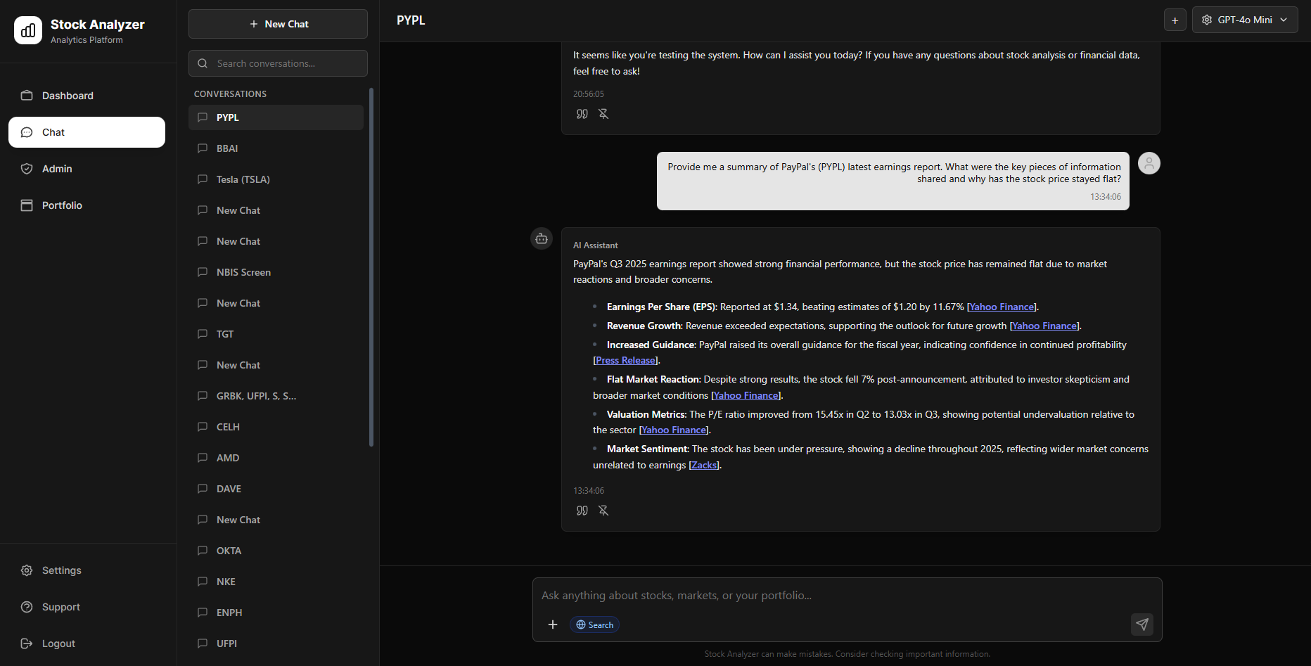 Stock Analyzer Platform - 
