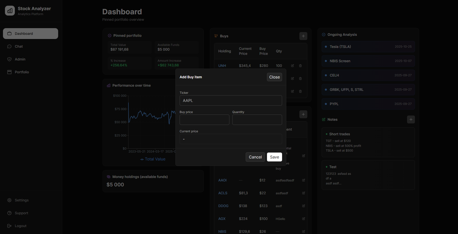 Stock Analyzer Platform - 