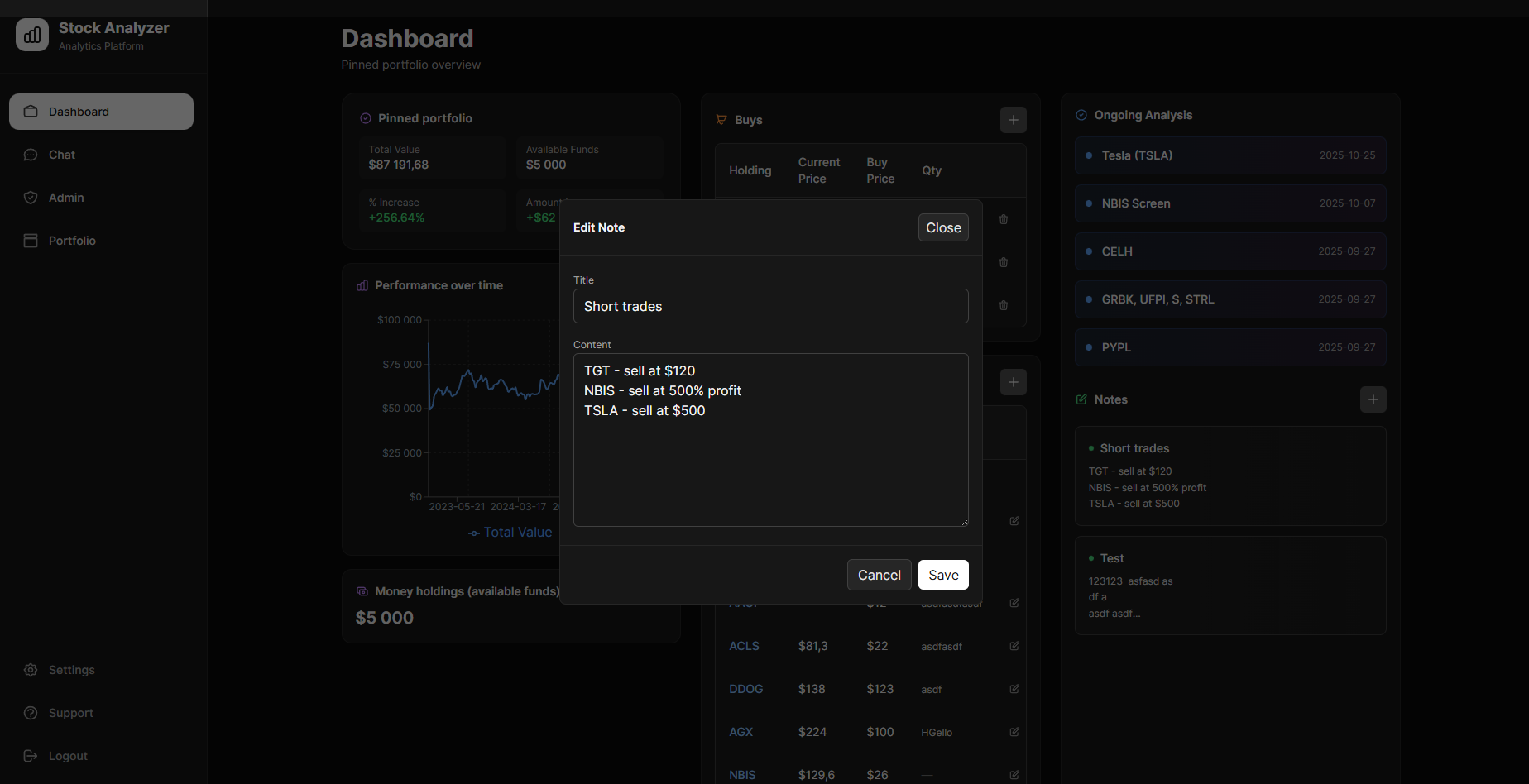 Stock Analyzer Platform - 