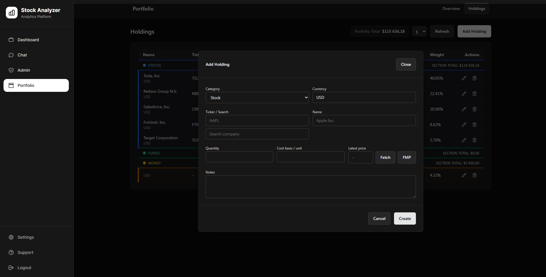 Stock Analyzer Platform - 