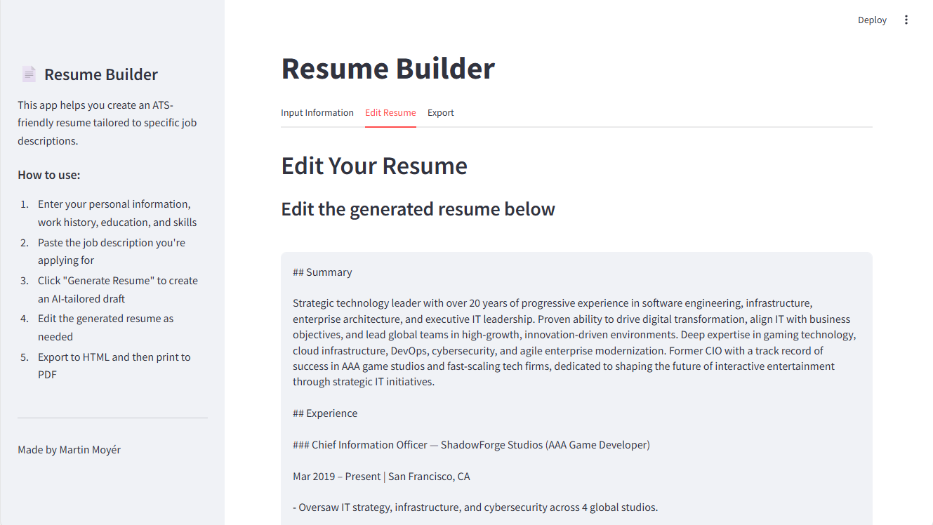 Resume Builder - 