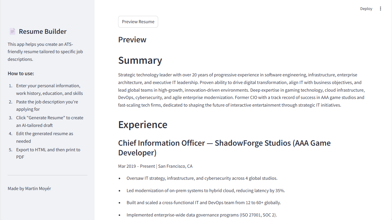 Resume Builder - 