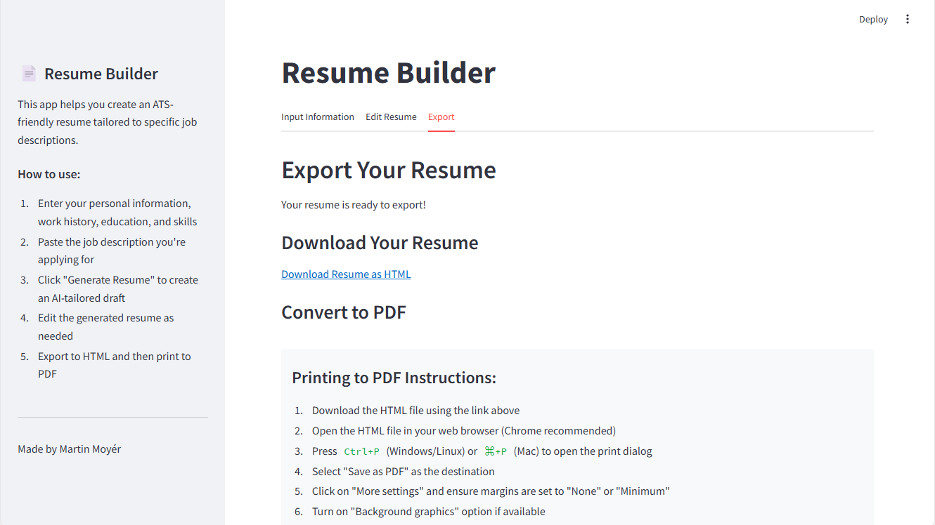 Resume Builder - 